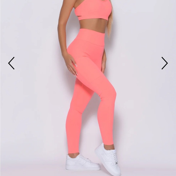 Bombshell Sportswear Curves Leggings, Wild Peach - Picture 3 of 9